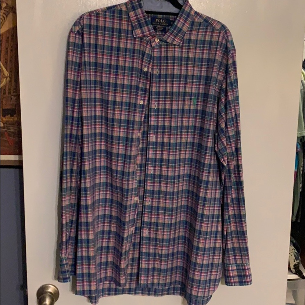 Plaid Longsleeve Polo